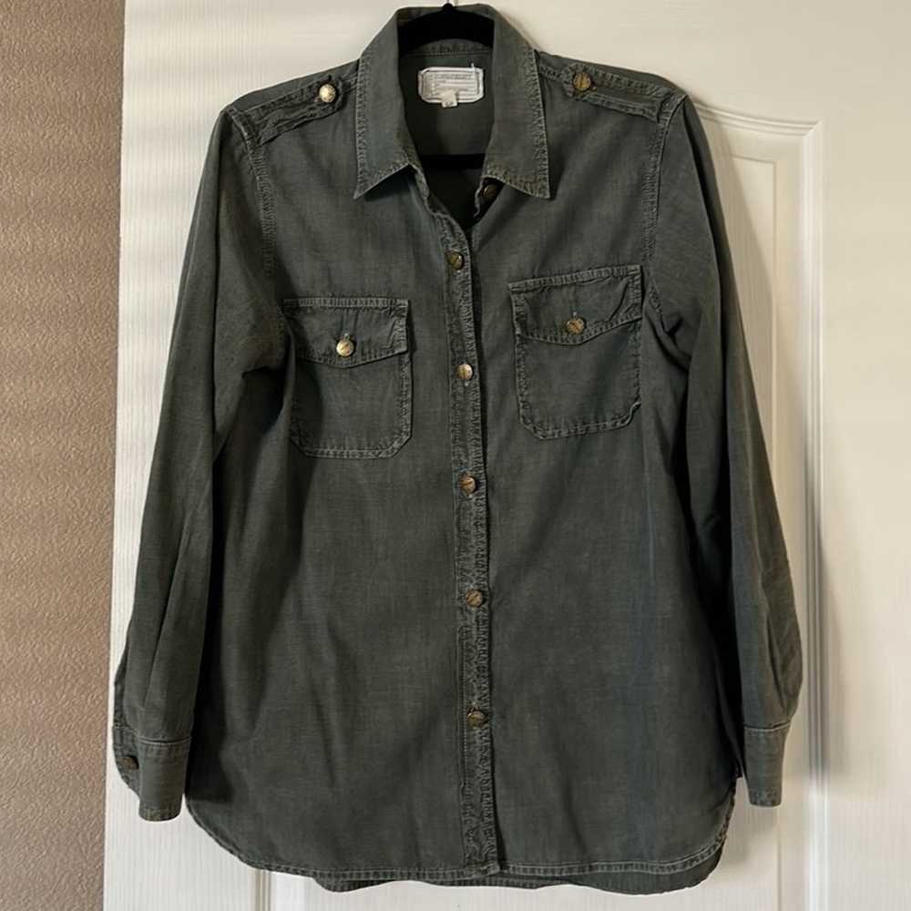 Current/Elliott The Perfect Shirt in Army Green 3… - image 2