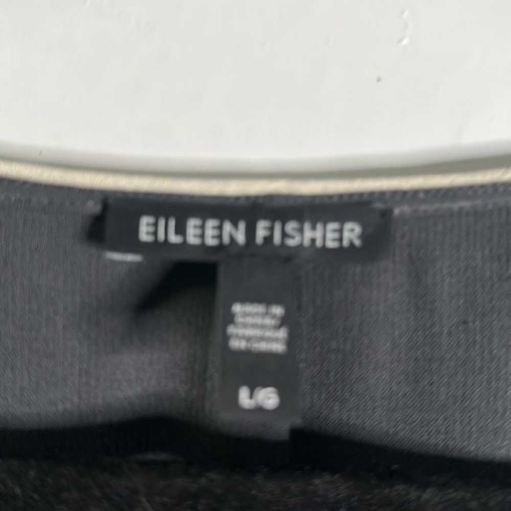 Eileen fisher dark charcoal gray slik vneck blous… - image 7