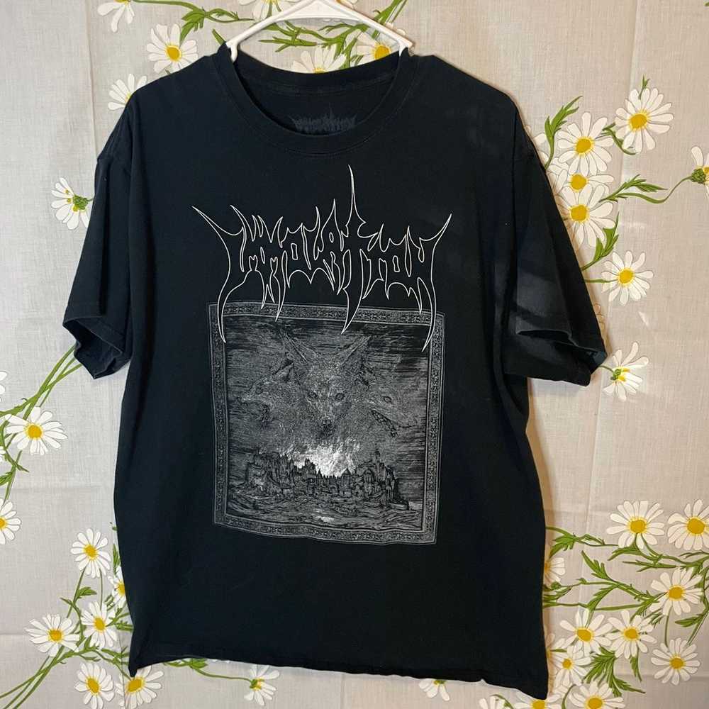 Vintage late 90s immolation metal band wolf graph… - image 3