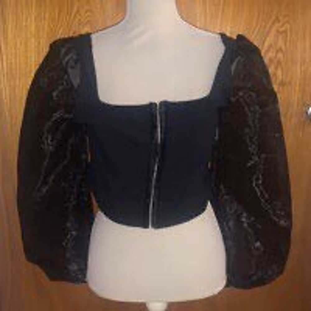 Topshop sz 12 puff sleeved top - image 2