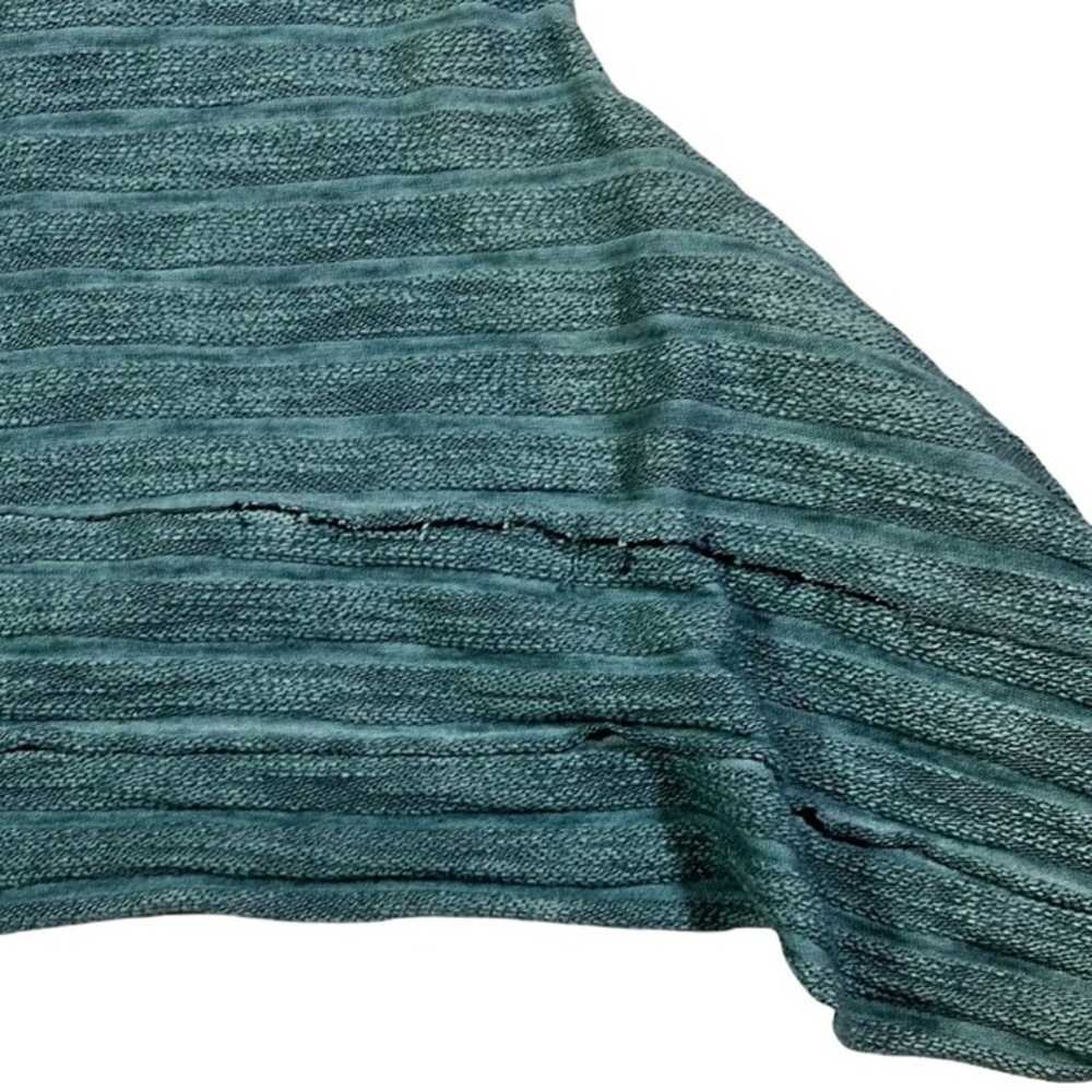 LUUKAA Teal Green Ribbed Knit Asymmetrical Sleeve… - image 4