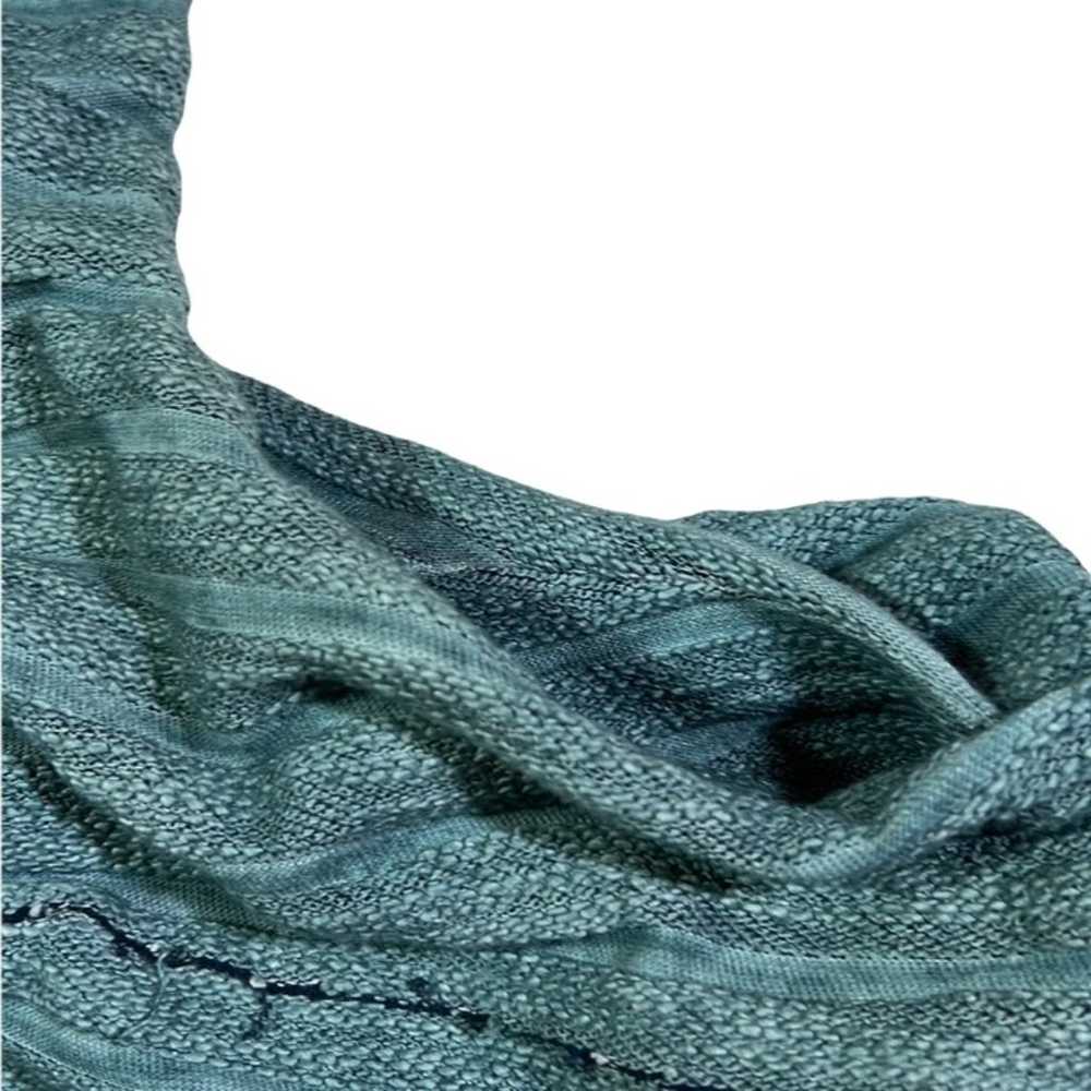 LUUKAA Teal Green Ribbed Knit Asymmetrical Sleeve… - image 5
