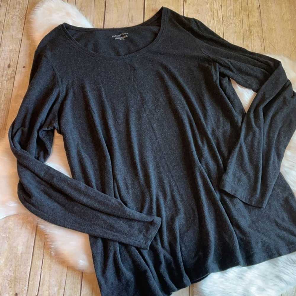 EILEEN FISHER Gray Long Sleeve T-shirts - image 2