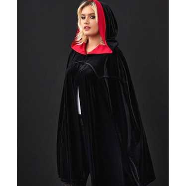 Torrid Size 1/2 Spooky Black Gothic Red Hooded Co… - image 1