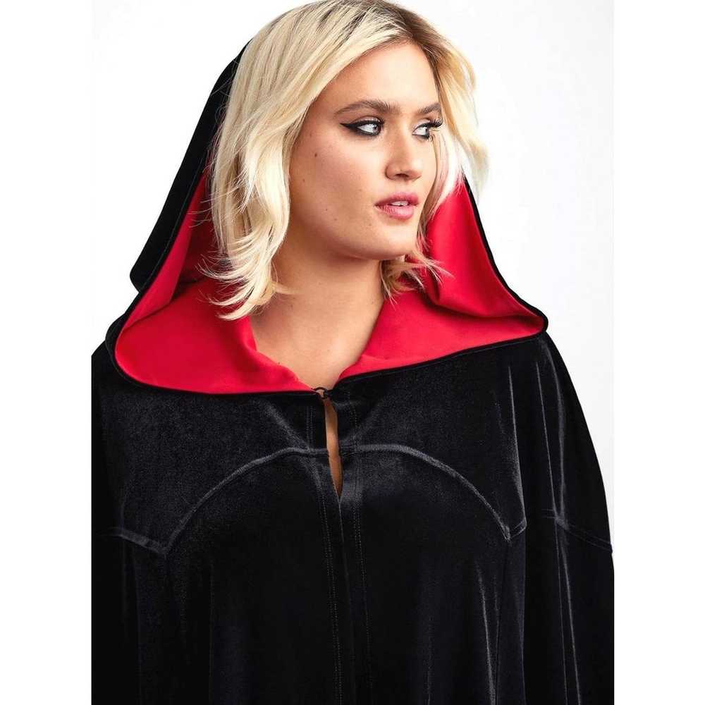 Torrid Size 1/2 Spooky Black Gothic Red Hooded Co… - image 2