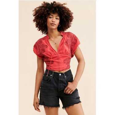 New Free People Temecula Embroidered Cropped Top G