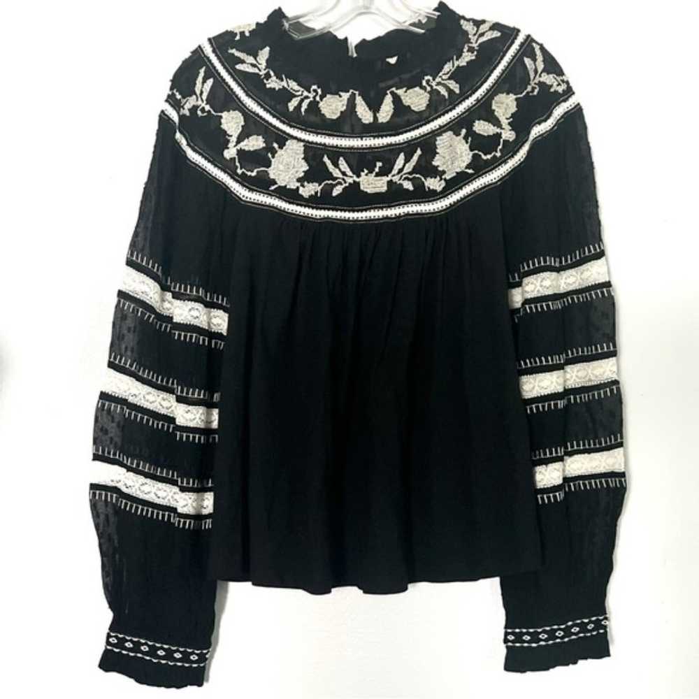 NWT Anthropologie Maeve Black Winona Lace Embroid… - image 2