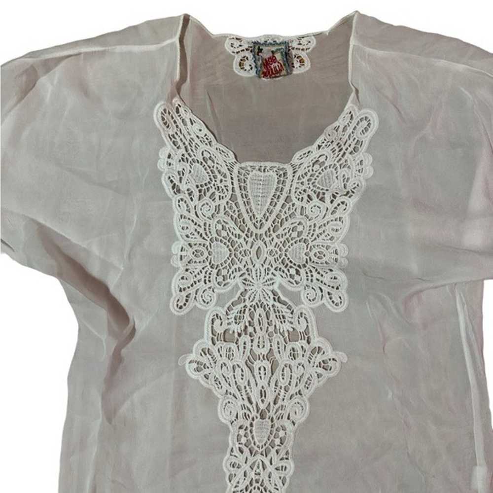 Johnny Was White Eyelet Top Size XS - image 3