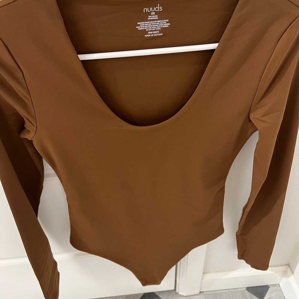 Nuuds scoop neck chocolate bodysuit - image 1