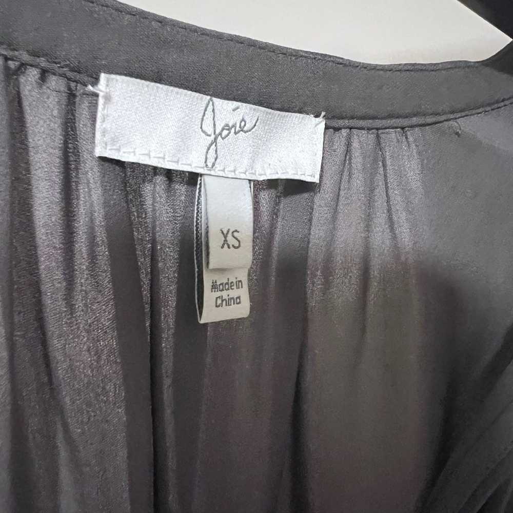 New Joie Black 100% Silk Tassel Tie Long Sleeve b… - image 3