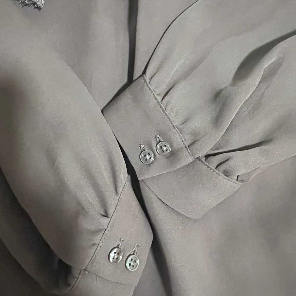 New Joie Black 100% Silk Tassel Tie Long Sleeve b… - image 7