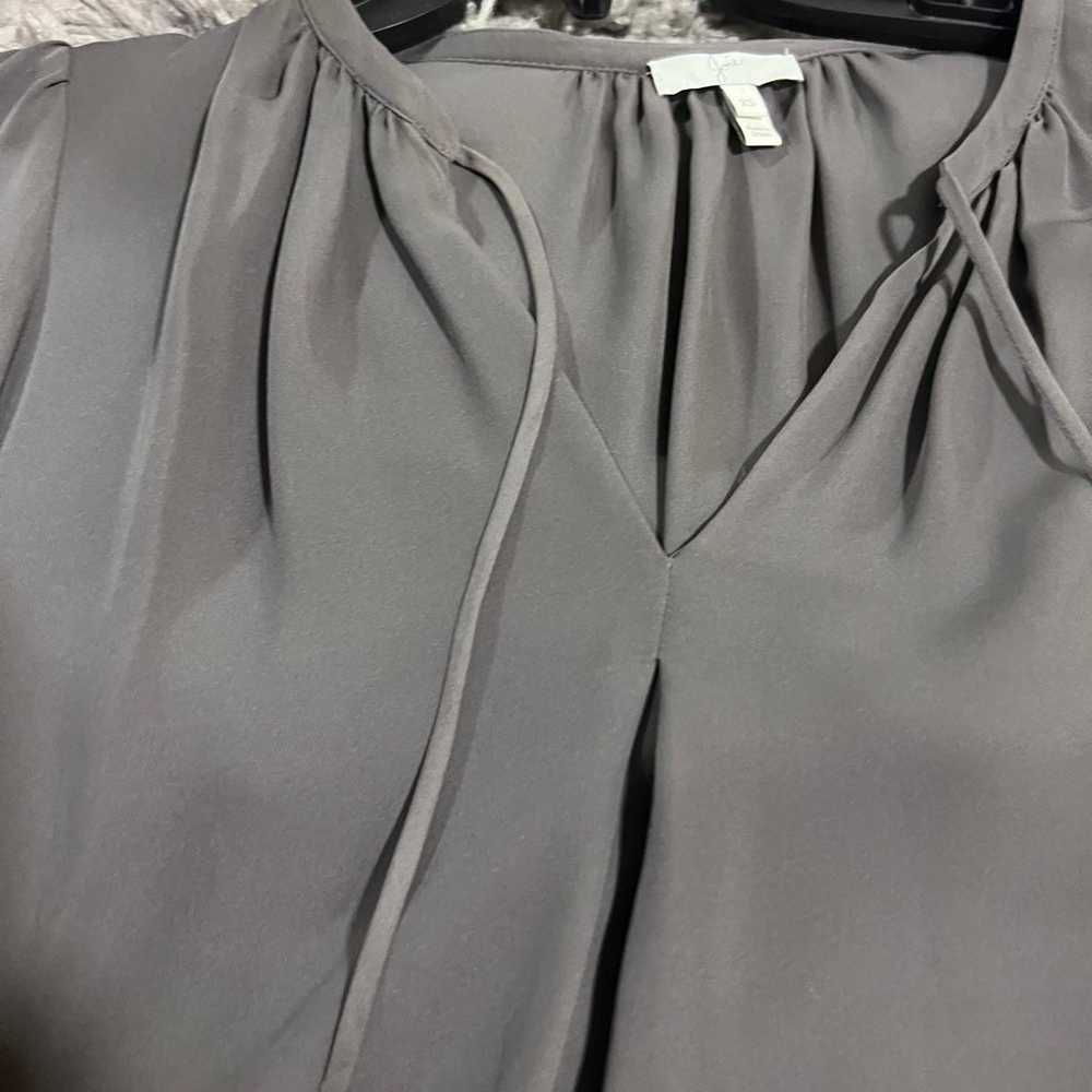 New Joie Black 100% Silk Tassel Tie Long Sleeve b… - image 8