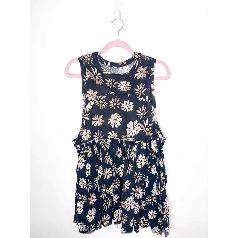 Free People Madison Printed Babydoll Tank in Black - image 2