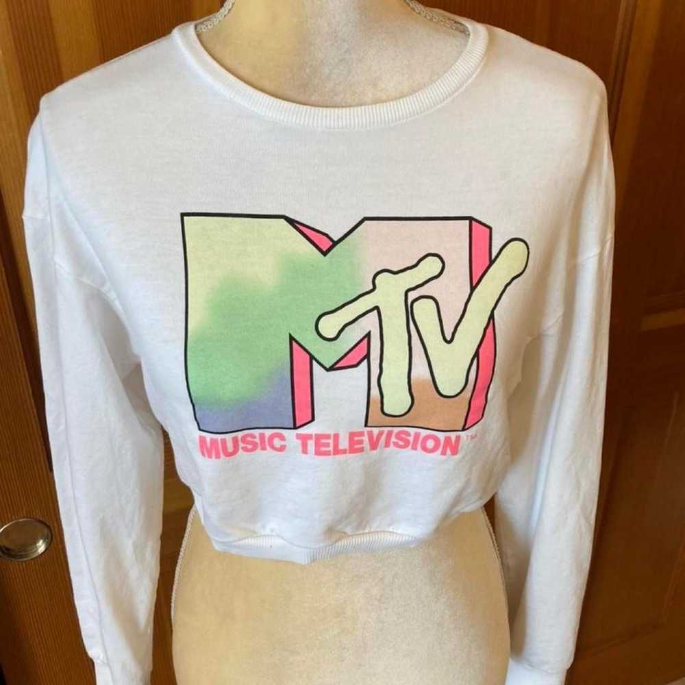 Vintage MTV White Long Sleeved Crop Top. Size XS. - image 5