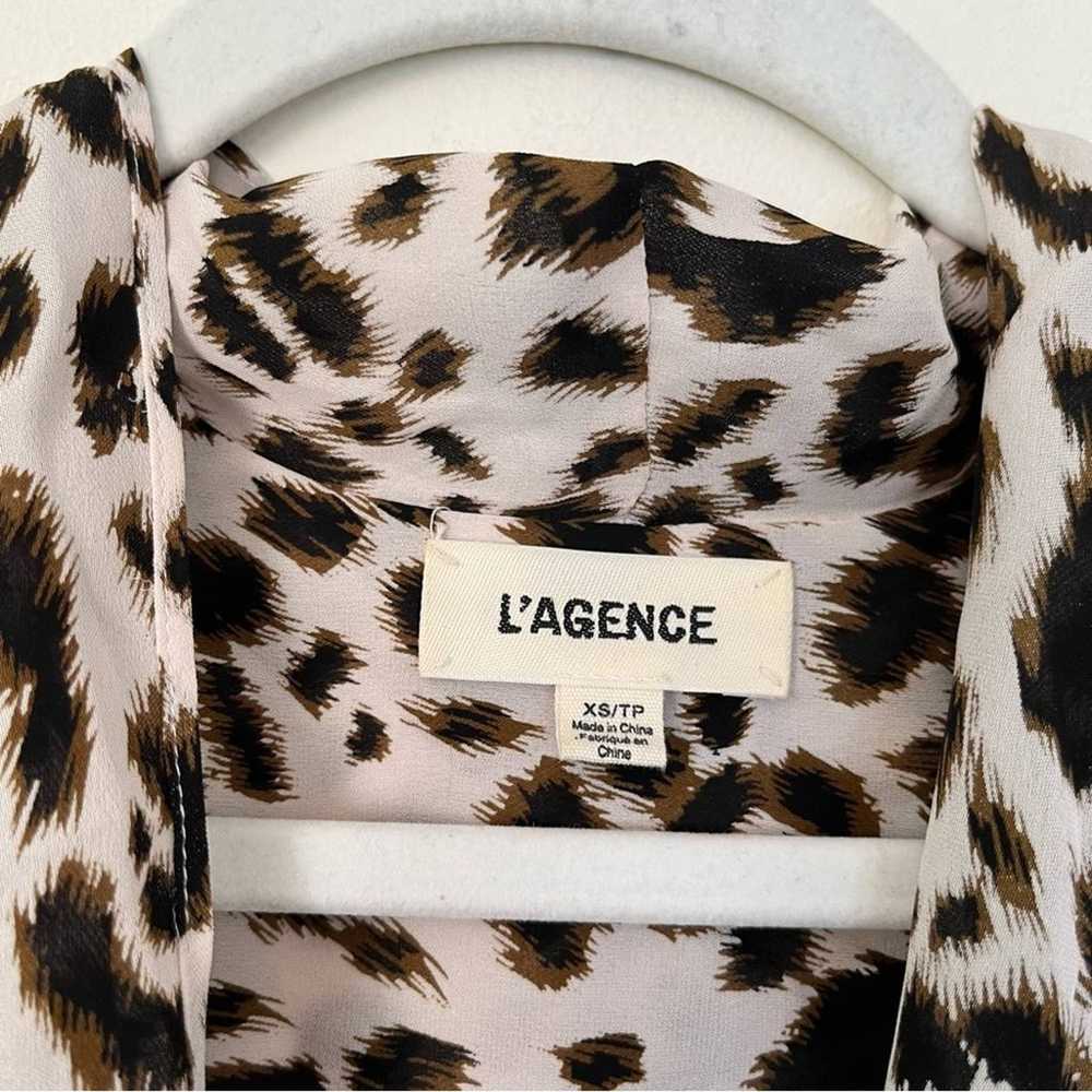 L’AGENCE Silk Mariposa Leopard Print High Low Twi… - image 6