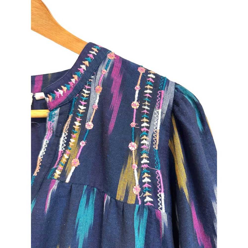 Roller Rabbit Michi ikat embroidered top embroide… - image 3
