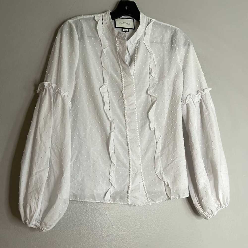 ALEXIS Lyric Button-Front Long-Sleeve Cotton Dobb… - image 7