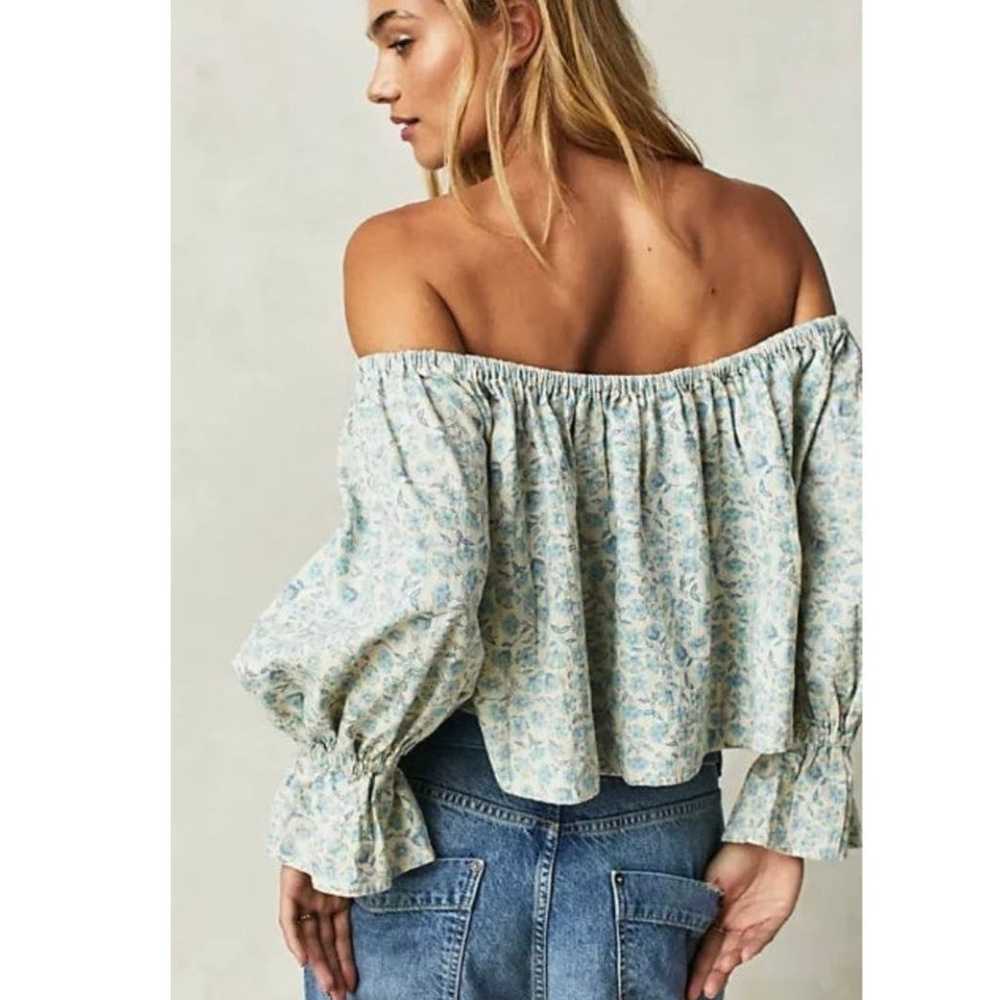 New Free People James Smock Top  $128 SMALL Blue … - image 4