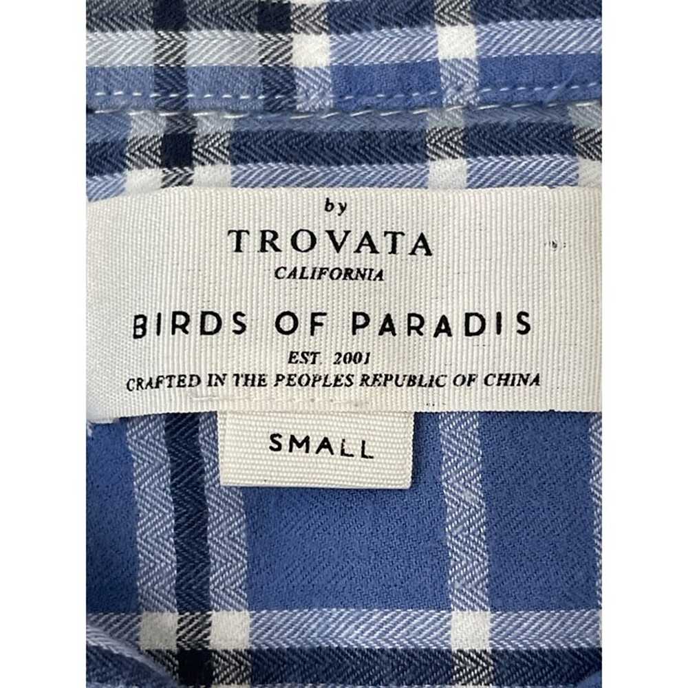 Trovata Birds of Paradis Plaid Button Peplum Blou… - image 6