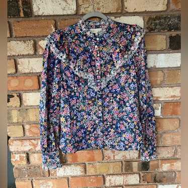 Anthropologie Caballero Floral Long Sleeve Peasant
