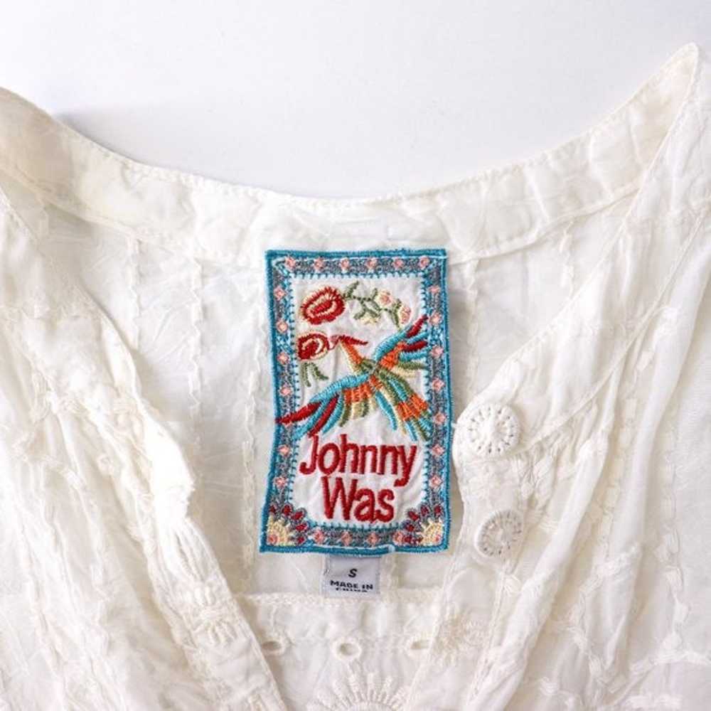 Johnny Was Turia Tank White Embroidered Button Pl… - image 9