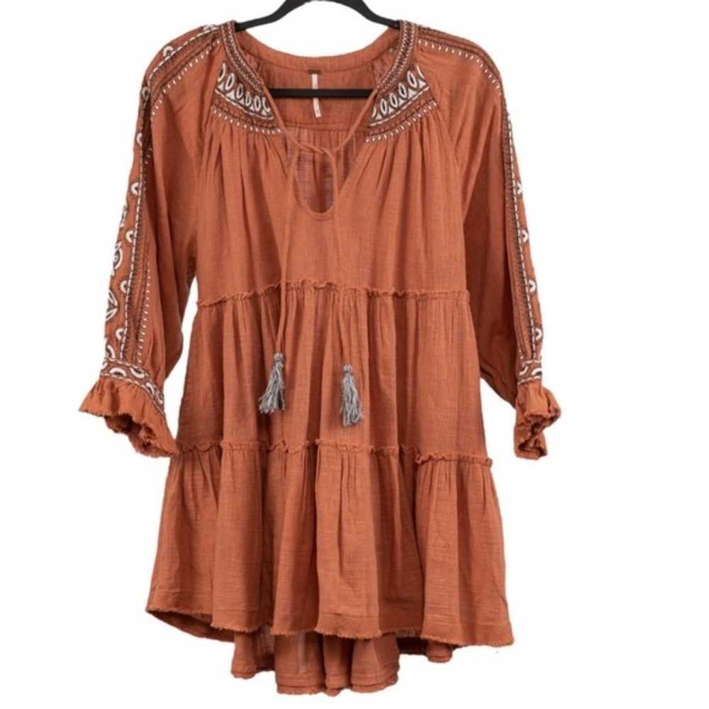 Free People Dream Weaver V-Neck Embroidered Tunic… - image 3