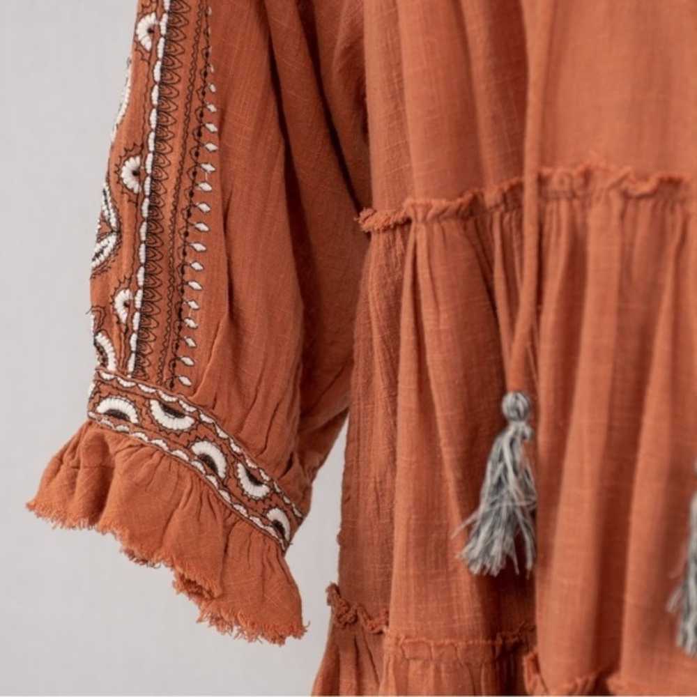Free People Dream Weaver V-Neck Embroidered Tunic… - image 9