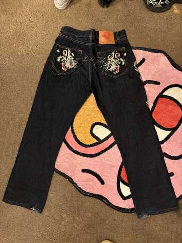 Ed Hardy Mens Jeans 34x34 Black Denim buy Straight Leg Relaxed Fit Embroidered