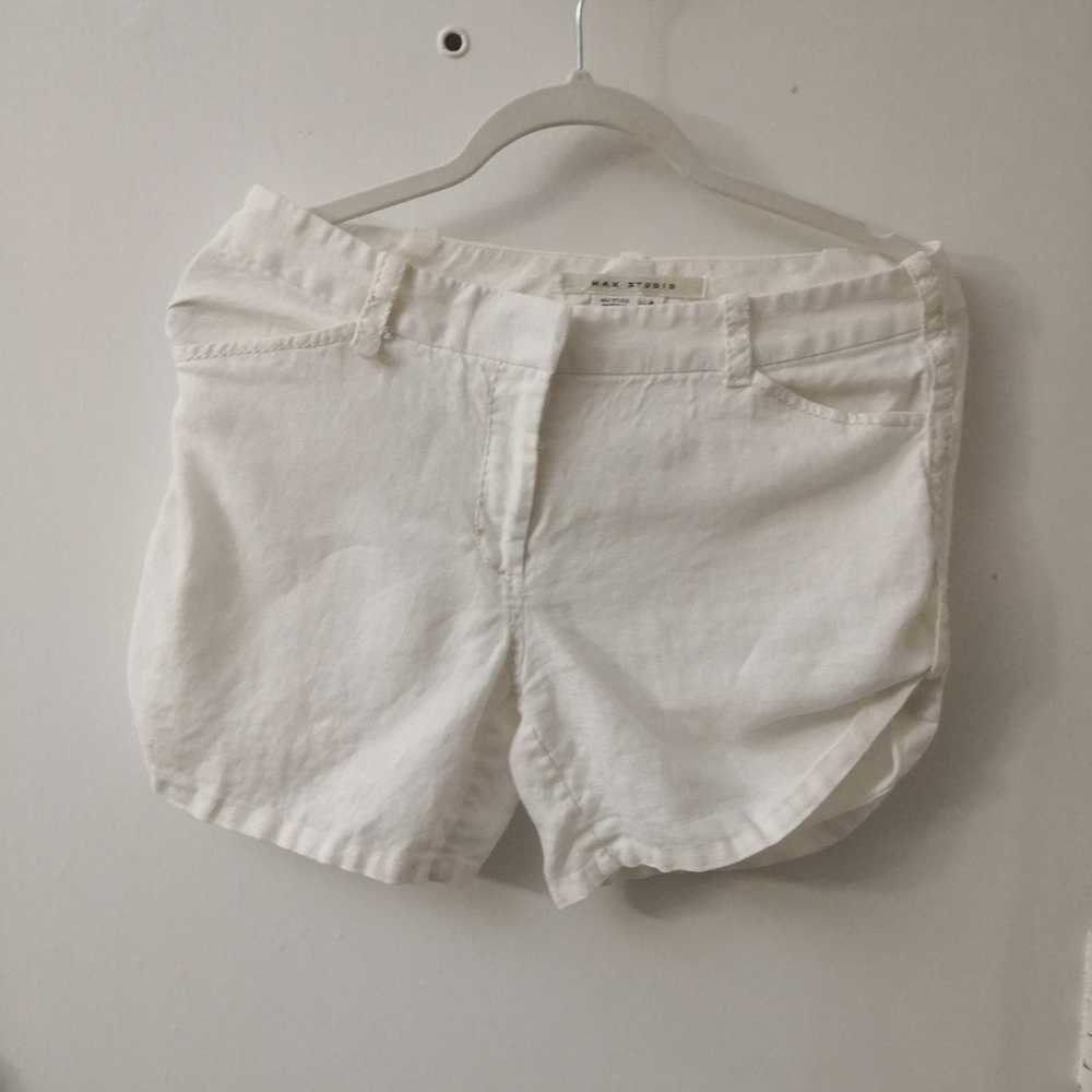 Other Max Studio White Linen Shorts Size 4 - image 1