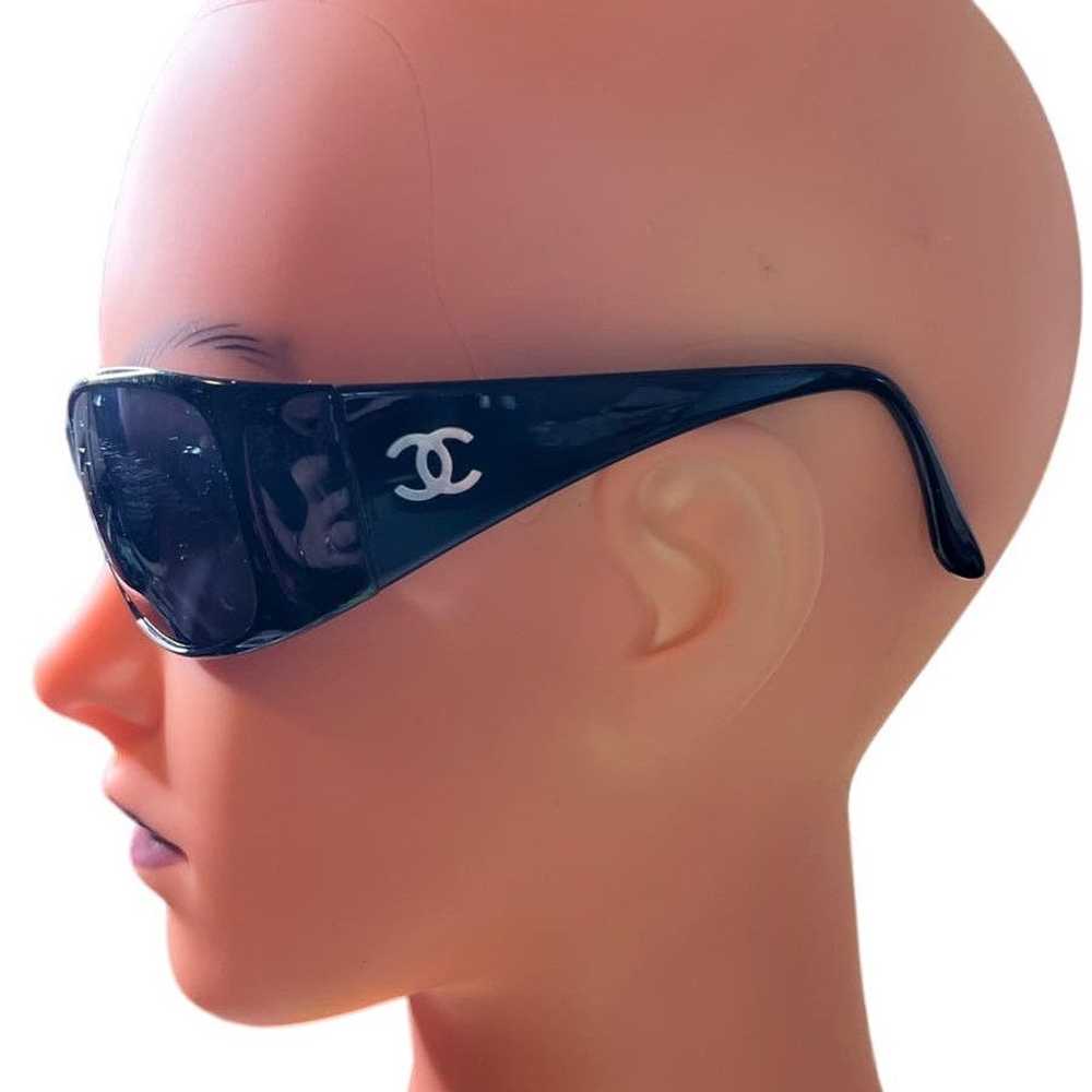 Chanel Chanel Black Sunglasses with Pearl Logo 50… - image 9