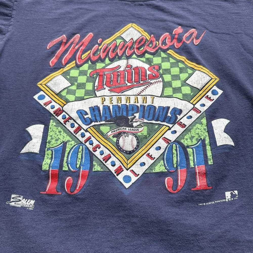Salem Sportswear Vintage 1991 MLB Minnesota twins… - image 4