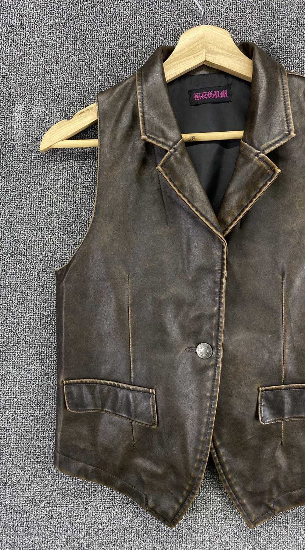 Japanese Brand × Leather × Tracey Vest Vintage Re… - image 2