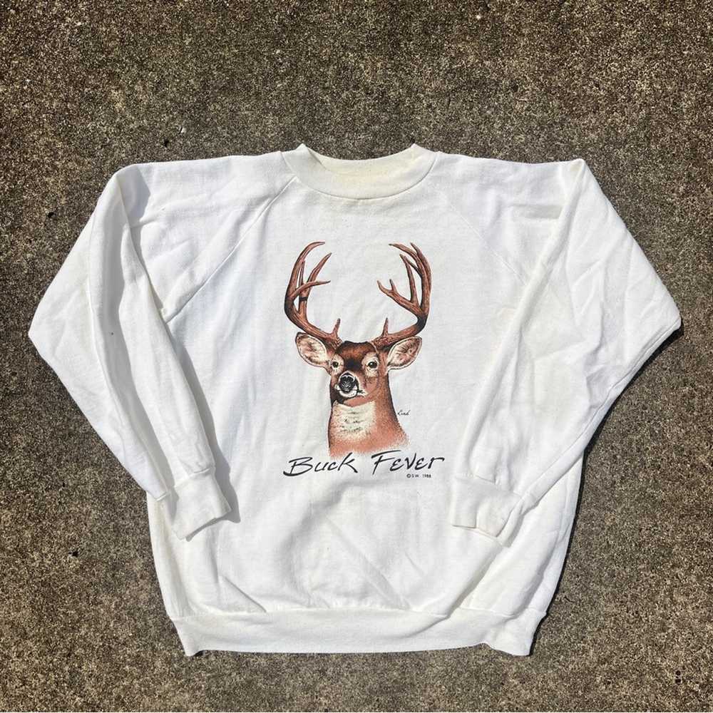 Vintage Vintage Men's 80s Cream Buck Fever Sweats… - image 1