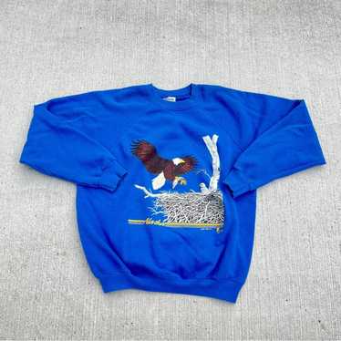 Hanes Vintage 90s Hanes Blue Eagle Alaska Sweatsh… - image 1