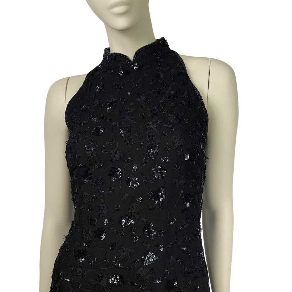 Other Black Floral Embroidered Beaded Silk Mini H… - image 3