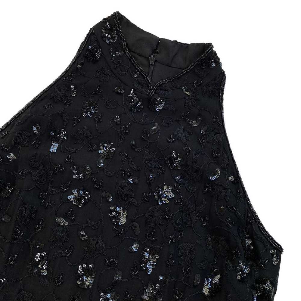 Other Black Floral Embroidered Beaded Silk Mini H… - image 4