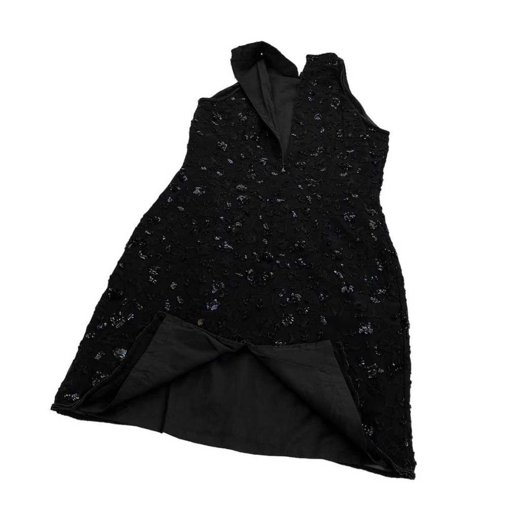 Other Black Floral Embroidered Beaded Silk Mini H… - image 6