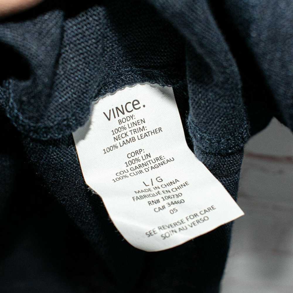 Vince Vince Drop Shoulder Tee Leather neck trim N… - image 7