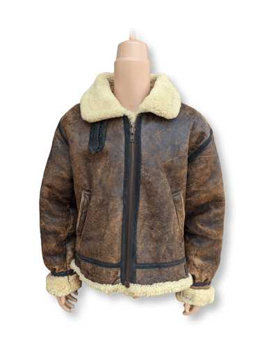 B 3 × Sheepskin Coat Vintage Shearling Jacket typ… - image 1