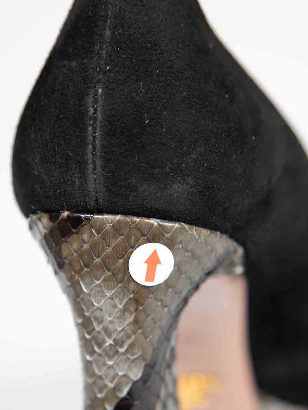 Prada Black Suede Snakeskin Platform Heels - image 5