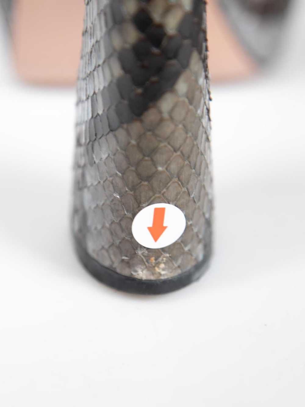Prada Black Suede Snakeskin Platform Heels - image 7