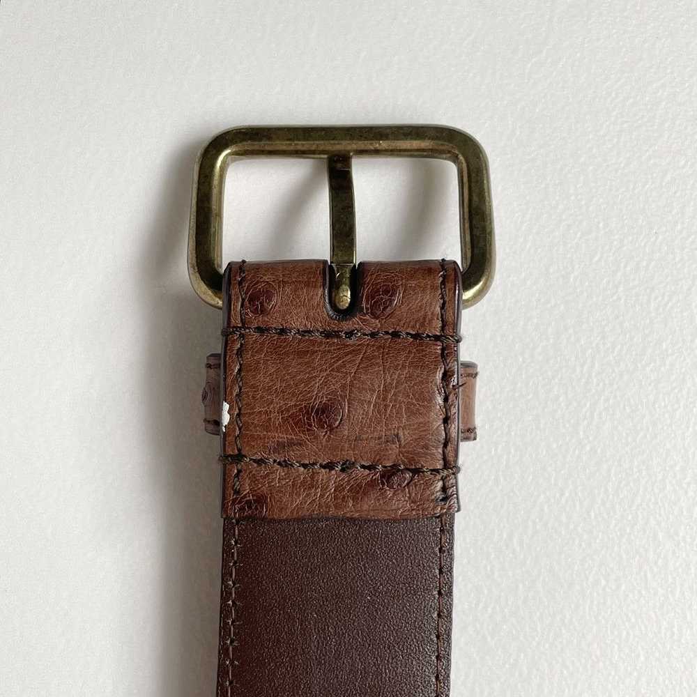 Prada 3cm Brown Ostrich Leather Belt - image 11