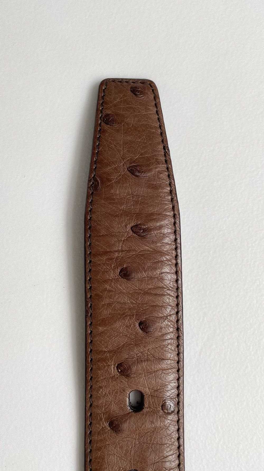 Prada 3cm Brown Ostrich Leather Belt - image 12