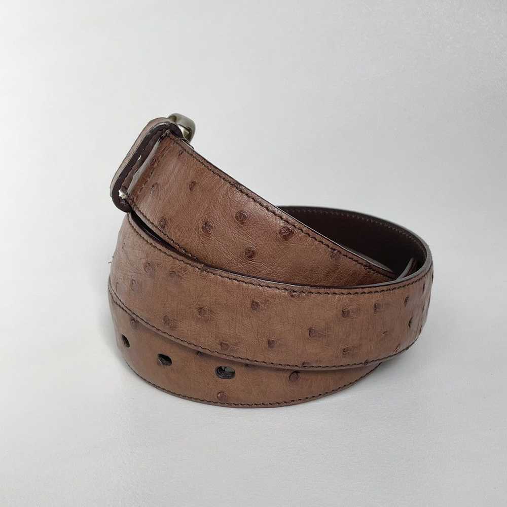 Prada 3cm Brown Ostrich Leather Belt - image 3
