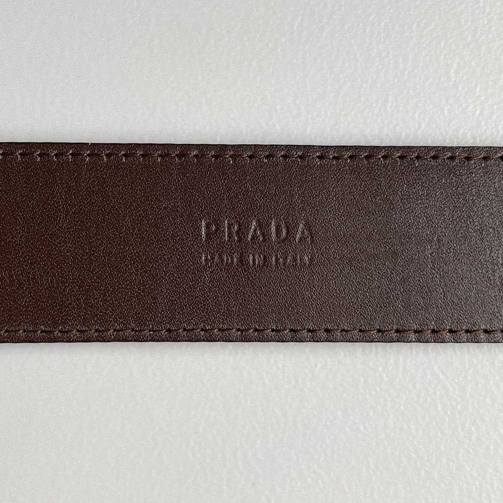 Prada 3cm Brown Ostrich Leather Belt - image 9