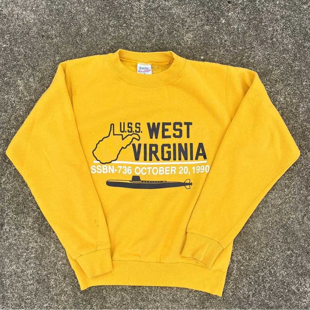 Vintage Vintage Gold and Blue USS West Virginia S… - image 1