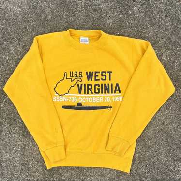 Vintage Vintage Gold and Blue USS West Virginia S… - image 1