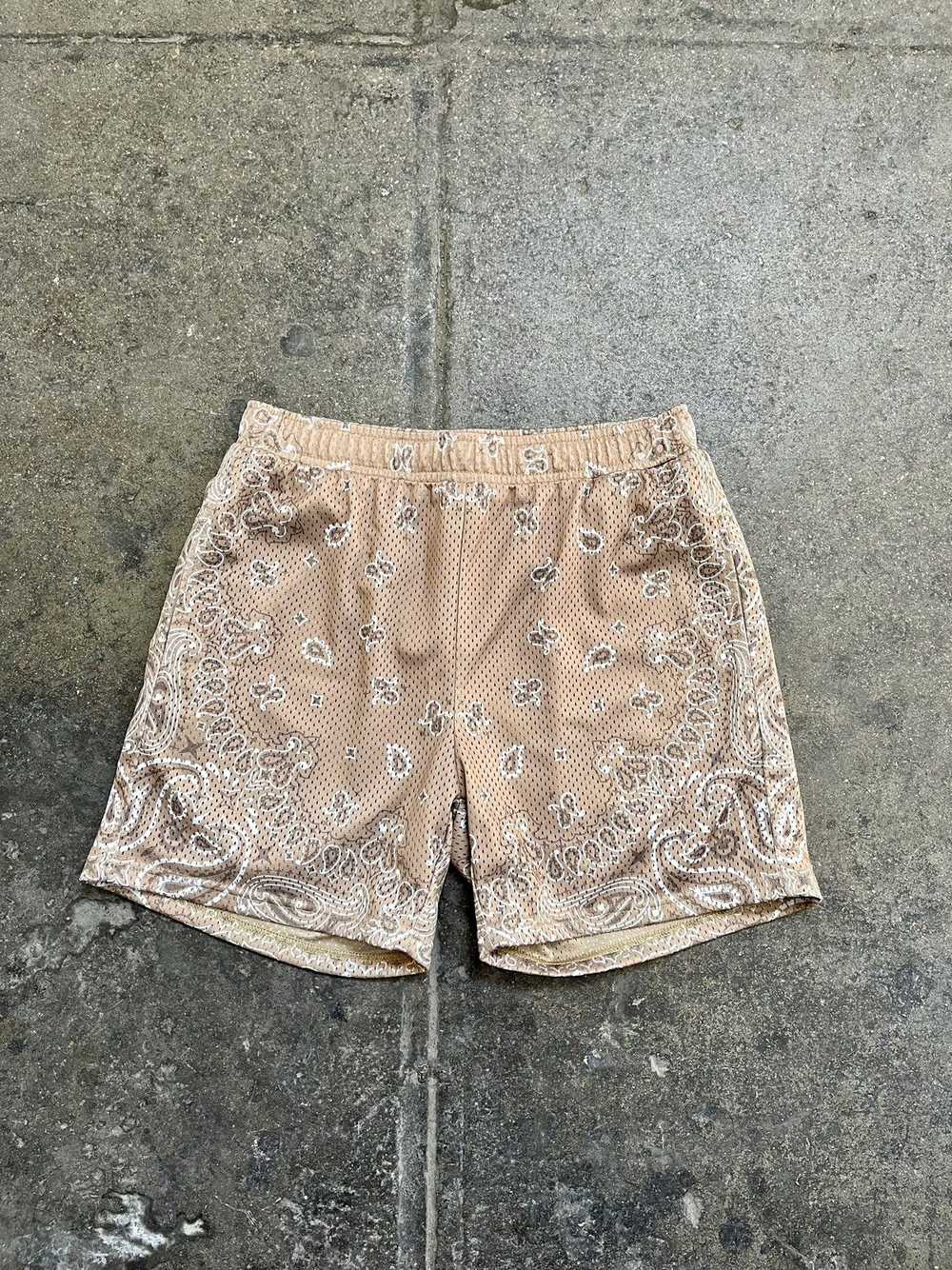 Streetwear × Vintage Paisley Bandana Mesh Shorts … - image 1