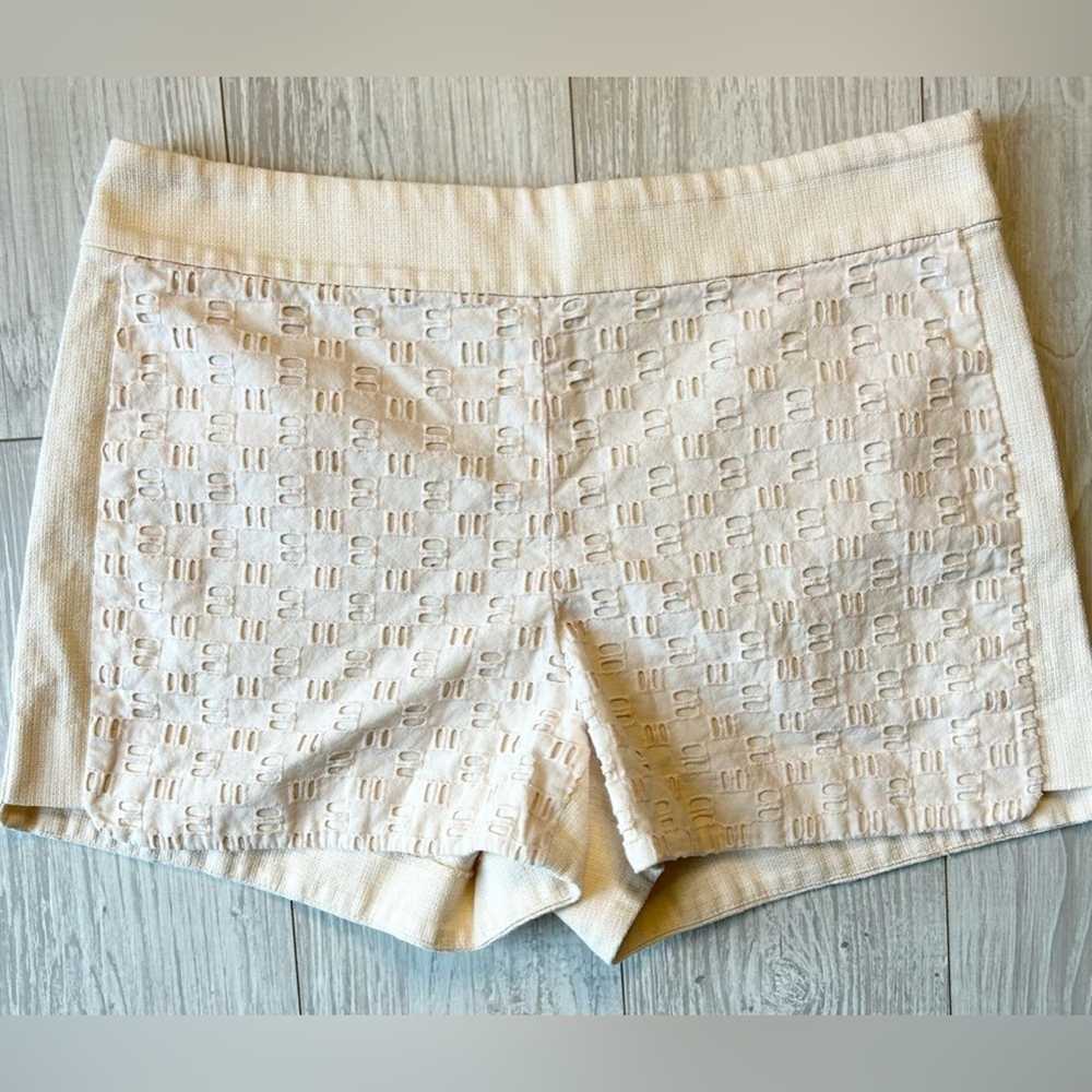 J.Crew J. Crew Light Peach Linen Eyelet Shorts Si… - image 1