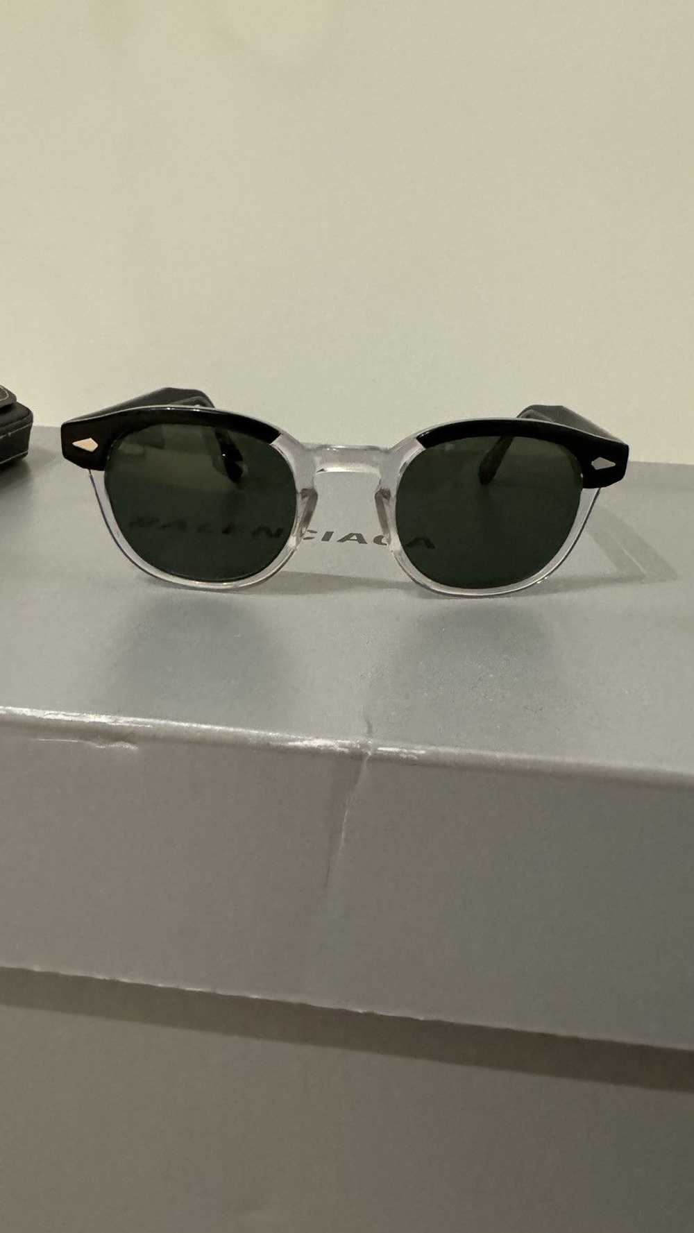 Moscot Black Acetate Moscot Sunglasses with Green… - image 4